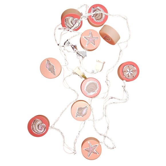 10 Beach-Themed String Lights With Shell & Starfish Designs Coral & White LED - Picture 2 of 5